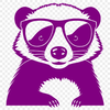 A illustration of a badger wearing glasses in a simple line art style, suitable for vector graphics.