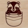 An SVG graphic featuring a detailed depiction of a badger animal.