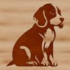 A cartoon beagle sitting on its hind legs with a friendly expression.