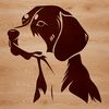 Free Beagle Clip Art Image A detailed illustration of a Beagle's head, suitable for vector design and digital crafting.