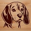 Cute Canine Clip Art Design A detailed illustration of a Beagle's head, suitable for vector design and cutting machine use.