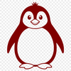 Black and White Penguin Vector Graphics A black and white illustration of a penguin in a waddling pose, suitable for various applications.