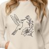 Floral Bird Perch SVG Art A colorful illustration of a hummingbird perched on a floral stem.