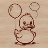 A simple illustration of a duck in various poses.