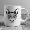 A stylized illustration of a Boston Terrier's head, designed as vector art for digital use.