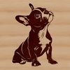 Sitting Boston Dog Clip Art A cute illustration of a sitting Boston Terrier dog, suitable for various designs and projects.