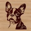 Vector Art of a Boston Breed Head Boston Terrier vector graphic illustration of a dog's head.