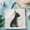 A sitting Boston Terrier dog breed illustration in a vector format.