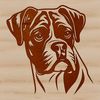 Beautiful Boxer Clip Art A simple graphic representation of a Boxer dog, suitable for digital design and cutting projects.