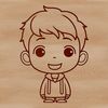 Edible Portrait Boy Character An SVG vector design featuring a child character suitable for editing and customization.