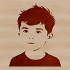 Young Silhouette Boy Outline Young boy silhouette in simple outline style.
