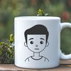 Minimal Boy Illustration A simple illustration of a young boy with minimal details, suitable for use in various graphic design projects.