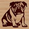 A detailed illustration of a sitting bulldog, suitable for various applications.