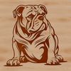 Beautiful Bulldog Clip Art A sitting bulldog breed dog sitting on the floor.