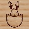 Rabbit Silhouette Clip Art A close-up view of a rabbit's head peeking out from behind a background.