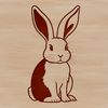 Cute Bunny Illustration Vector A simple illustration of a rabbit sitting on its haunches, suitable for crafting or graphic design projects.