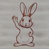 A sitting rabbit in a simple design style, ideal for vector art projects.