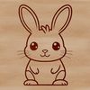 Cute Bunny Graphic Design An SVG graphic design featuring an animal character, specifically a bunny.