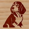 An SVG rendering of a Beagle's facial structure for design purposes.