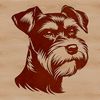 Small Breed Dog Close-Up Graphic Close-up portrait of a small breed dog with distinctive beard and eyebrows.