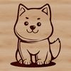 Adorable Shiba Inu Clip Art Illustration of a Shiba Inu animal in a seated position as part of a clip art collection.