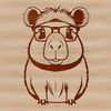A cartoon capybara wearing glasses, depicted in vector format.