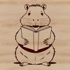 Quirky South American rodent reading time Illustration of a capybara reading a book in a natural setting.
