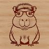 A South American rodent wearing glasses in an anthropomorphic illustration.