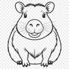 A Rodent's Gentle Face A digital illustration of a capybara, a large rodent native to South America, rendered as an SVG vector graphic.