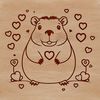 Lovable Rodent Art A capybara, the world's largest rodent, depicted in vector format with love hearts.