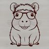 Cute Capybara in Spectacles A rodent species illustration of a capybara wearing glasses, suitable for vector design and clip art use.