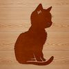 Whiskered Friend Vector Art A small cat sitting on its haunches, depicted in simple lines and shapes.