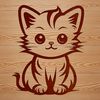 Cute Sitting Kitty Vector Art A small, sitting kitten illustration made in vector format for digital use.
