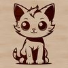 Cute Sitting Kitty Illustration A simple illustration of a sitting cat, designed as vector art suitable for various uses.