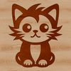 Cute Cat Illustration Free Download A digital illustration of a cute cat sitting in a relaxed position.