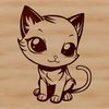 Cozy Cat Relaxation Vector A small domestic cat sitting in a relaxed position.