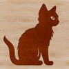 Vector Cat Silhouette Download A stylized vector illustration of a sitting cat.