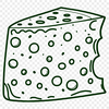 A high-quality illustration of a slice of cheese, designed as a reusable vector graphic.