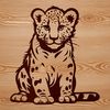 Adorable Sitting Cheetah Illustration A sitting cheetah with adorable facial expression, designed as a vector graphic.