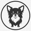 A simple outline illustration of a Chihuahua dog breed.