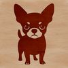 A small breed dog, specifically a Chihuahua, illustrated in a simple vector style.