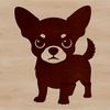 A vector illustration of a small Chihuahua dog in simple outline style.