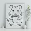 Cute Fluffy Companion Animal SVG Icon A small mammal with fluffy fur and a rounded body, suitable for digital design and crafting projects.