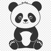 Playful Panda SVG Design A high-quality illustration of a panda in a playful pose.