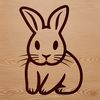 Simple line drawing of a cute rabbit sitting in various poses suitable for use with a cutting machine or laser cutter.