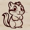 A cute squirrel illustration in a vector format, suitable for digital design.