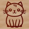 Simple Cat Illustration in Vector Format A simple line drawing of a cat sitting in a neutral background, suitable for vector art design.