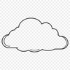 A stylized illustration of a white cloud in the sky, suitable for vector graphics and cutting machine stencils.
