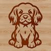 Vector Graphic of a Sitting Cocker Spaniel A sitting Cocker Spaniel breed dog depicted in a clean vector style.