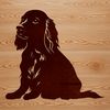 Illustration of a sitting Cocker Spaniel dog.